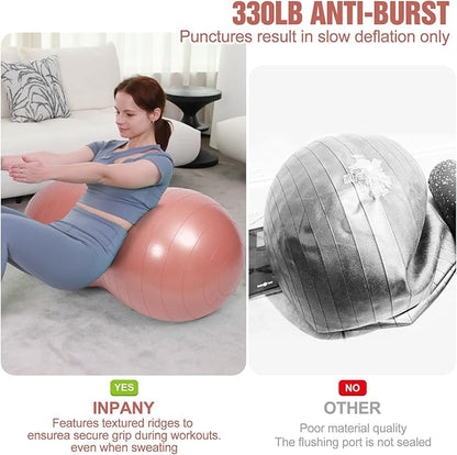 INPANY Peanut Ball - Exercise Ball for Labor Birthing, Anti-Burst Physical Therapy for Kids, Core Strength, Flexible Seating, Home & Gym Fintness, Sensory Chair Wiggle Seat for Girls and Boys