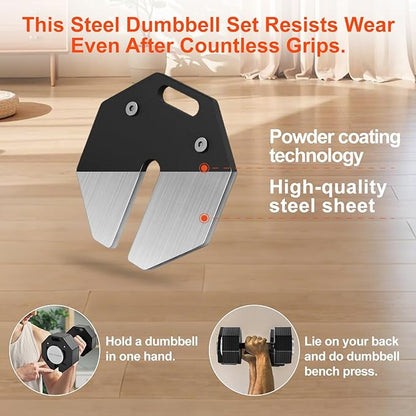 Adjustable Dumbbell Sets, Each 50/80/90/110/120LB Pairs Durable Steel Build, Free Weights Dumbbells Set of 2 with Anti-slip Handle, For Full Body Home Gym Workout Home Strength Training Equipment 50/80/90/110/120LBSX2