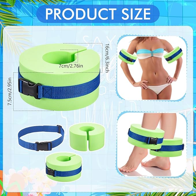 Water Aerobics Set for Aquatic Exercise 1 Pair Swimming Glove 2 Pcs Foam Swim Aquatic Cuffs Water Weights Pool Resistance Fitness Equipment for Swimming Training Workouts