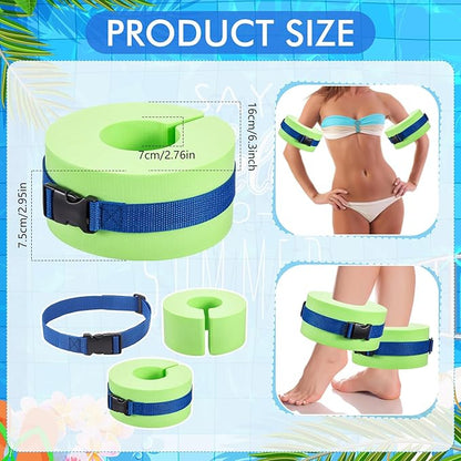 Water Aerobics Set for Aquatic Exercise 1 Pair Swimming Glove 2 Pcs Foam Swim Aquatic Cuffs Water Weights Pool Resistance Fitness Equipment for Swimming Training Workouts