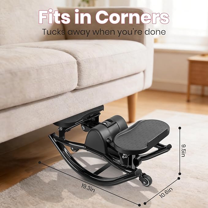 Steppers for Exercise at Home, Stepper Exercise Machine with 300 lbs Weight Capacity Abs Workout for Slim Waist and Core Ab Exercise, Noiseless Home Gym Equipment for Women Men