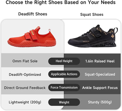MANUEKLEAR Deadlift Shoes - Weight Lifting Shoes for Men Women - Weightlifting Squat Shoes Fitness Cross-Trainer Barefoot Gym Training Sneakers