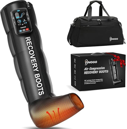 Leg Massager with Heat and Compression: Cordless Recovery System for Improved Circulation, Professional Foot Massage Boots with 5 Massage Areas, 8 Intensities(Only Single Leg)-Small