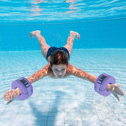 Carperipher Water Aerobics Set for Aquatic Exercise, Pool Fitness Equipment Foam Water Dumbbell Set, New Upgrade Aquatic Dumbbells and Foam Swim Aquatic Cuffs, Water Workout Fitness Tool