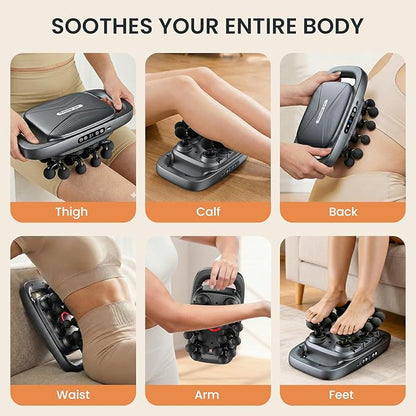 20-Head Massage Gun Set, Back Massager for Pain Relief Deep Tissue, Multi Head Ball Massager Gun for Body, Butt, Lower Back, Leg, Arm, Foot - 3 Modes 30 Speeds - Gifts for Men, Women, Dad, Mom