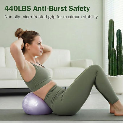 Slim Panda Pilates Ball, 9 Inch Small Exercise Ball, Anti Burst Mini Yoga Ball for Stability, Workout, Barre, Core Strength, Physical Therapy, Balance, Stretching