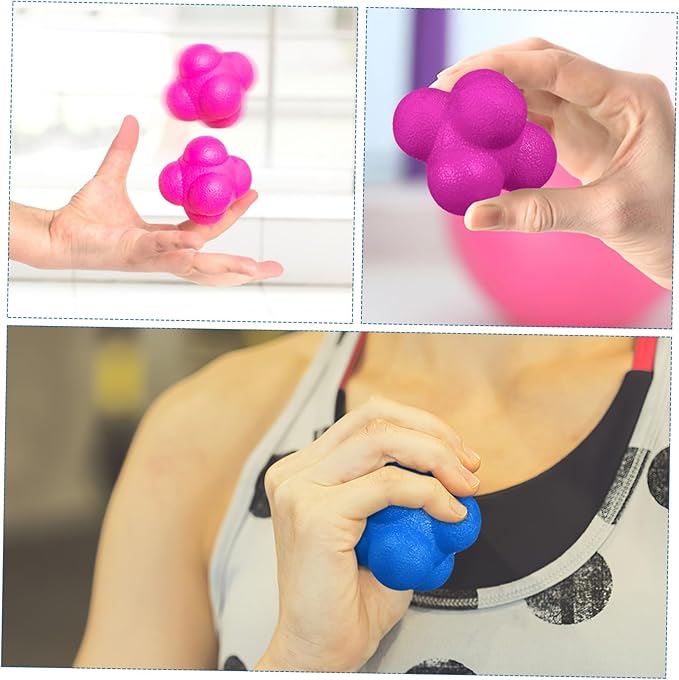 6 Pcs Hexagonal Reaction Training Balls for Baseball Fitness Agility and Reflex Improvement High Difficulty Hand Eye Coordination Equipment Lightweight for