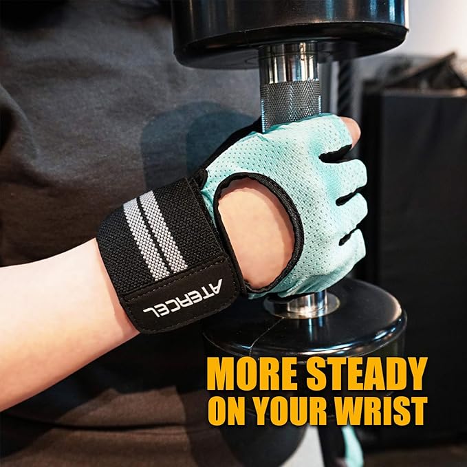 ATERCEL Weight Lifting Gloves Breathable Workout Gloves with Wrist Support for Gym, Exercise, Pull ups, Super Lightweight for Mens and Women, Full Palm Protection