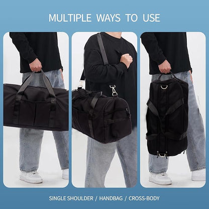 Sports Duffel Bags with Cosmetic Gym Bag for Women Men Travelling Waterproof Bag with Wet Pocket and Shoe Compartment
