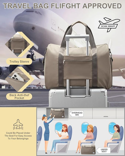 Gym Bag Womens,Travel Duffel Carry on Bag Sport Tote Bag Weekend Overnight Bag