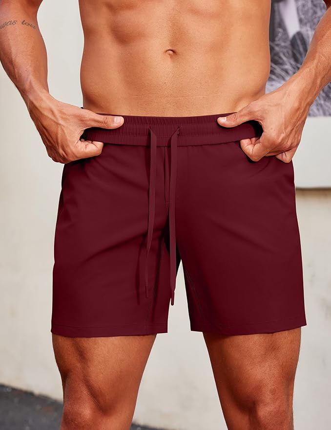 PINSPARK Men's Gym Workout Shorts - 7" Quick Dry Running Athletic Shorts with Towel Loop and Zipper Pockets