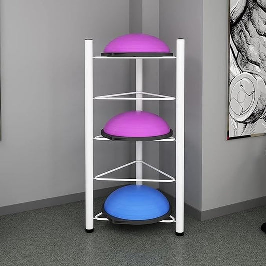 Balance Ball Half Rack, Iron Exercise Balls Holder for Home Gym, Floor Stand Balance Trainer Shelf