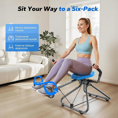MERACH Ab Machine, All in One Ab Lounge for Core, Balance Workout and Inversion, Easy Set up & Foldable Ab Crunch Machine,300 LBS Loading Capacity Abswing Sit Up Exercise Equipment at Home Gym