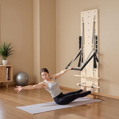 VEVOR Pilates Reformer Accessories for Home Gym, Include Reformer Box/Chair/Spine Corrector/Wall Mounted Machine/Jump Board/Foldable & Dual Resistance Springs