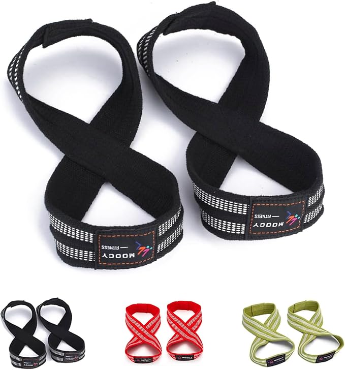 MOOCY Figure 8 Lifting Straps for Deadlift,Weightlifting,Strongman,& Cross Training Strong Weightlifting Wrist Wraps