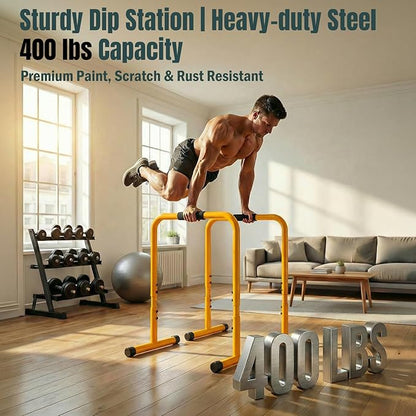 OLIXIS Dip Stands, Heavy Duty Pull Up Bar for Doorway, Adjustable Dip Bar Station Stabilizer Parallette Push Up Stand with Soft High-Density Foam Handles for Home, Gym, Patio, Office