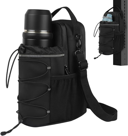Magnetic Gym Bag & Water Bottle Holder for Men & Women | Fits 20oz to 64oz Bottles | Crossbody Sling with 4 Strong Magnets | Waterproof 900D Fabric with Phone & Key Pockets for Fitness, Gym & Sports