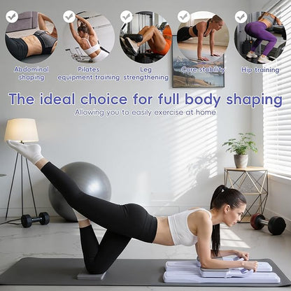 Split Pilates Board with Resistance Bands, Foldable Reformer Equipment Kit for Full Body at Home Workout, 57x5.9x37.4 Inches