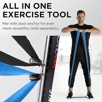 THERABAND CLX Resistance Band 2-Pack, Extra Heavy & Special Heavy Workout Bands with Loops, 5′ Non-Latex Exercise Bands for Home, Gym, Travel, Full-Body Training, Blue & Black