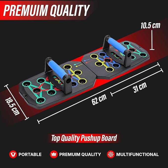 20 in 1 Push Up Board for Men – Multi Functional Pushup Board System, At Home Workout Equipment for Chest, Arms & Shoulders – Professional Fitness Floor Exercise & Strength Training Equipment