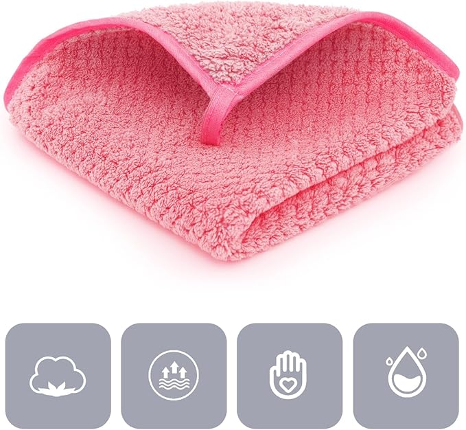 6 Pack Washcloth Towels Set, Waffle Hand Towels Set, Microfiber Super Soft Highly Absorbent, Sturdy Quick Drying Towels for Bathroom, Gym, Sports, Yoga, Hot Pink