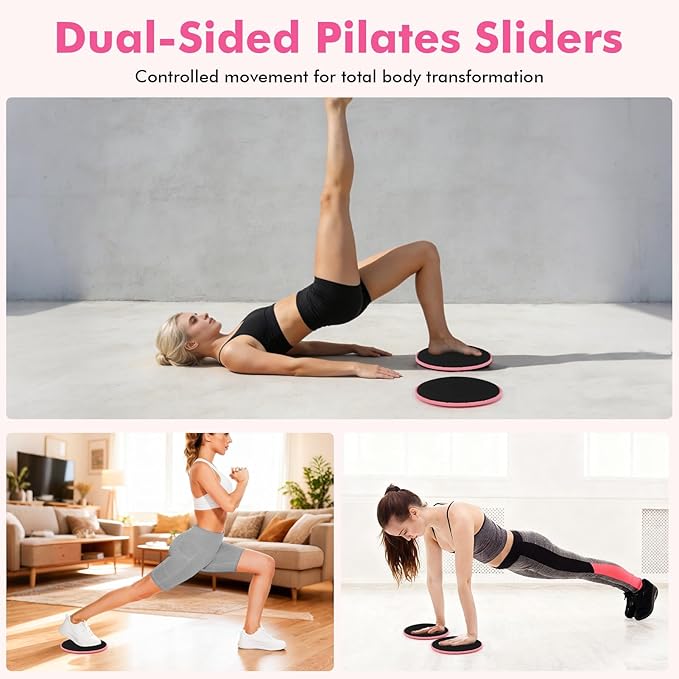Pilates Equipment Kit for Home Workouts, Home Pilates Essentials Kit for Women with Pilates Ring and Ball Set, Resistance Bands, Yoga Strap, Core Sliders, Massage Ball & Socks Accessories for Starter