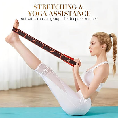 2027 New Fitness Resistance Band for Stretching and Yoga, Numbered Stretch Resistance Strap with Clear Sections, Adjustable Elastic Band for Yoga, Pilates & Full Body Stretching