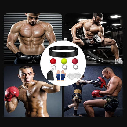 PUCHEN Box Bollen, Box Ball Game, Boxing Reflex Ball, Boxing Ball with Headband Punching Balls Equipment for, Reaction Speed,Agility, Punching Speed, Fight Skilland Hand Eye Coordination Training