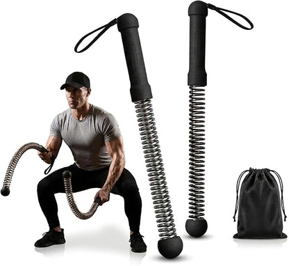 Battle Ropes – Ropeless Battle Rope for Home Gym, Cordless Training Sticks with Resistance Spring, Portable Workout Equipment, Battle Rope Sticks