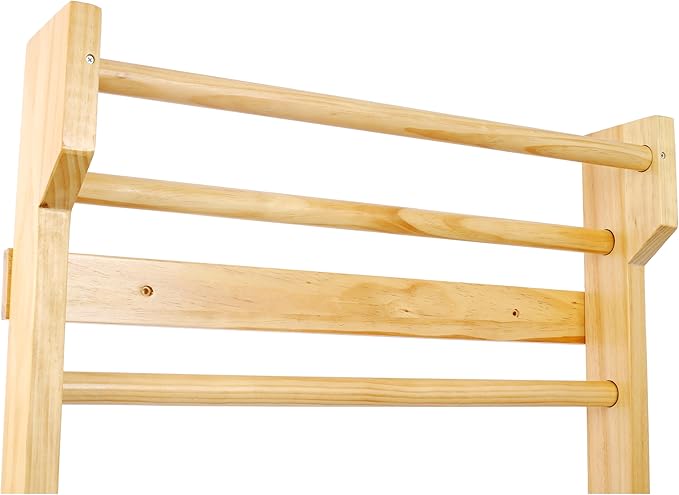 Wall-Mounted Wooden Stall Bars for Home Gym - Swedish Ladder for Stretching, Strength Training & Yoga - Durable Multi-Functional Fitness Equipment
