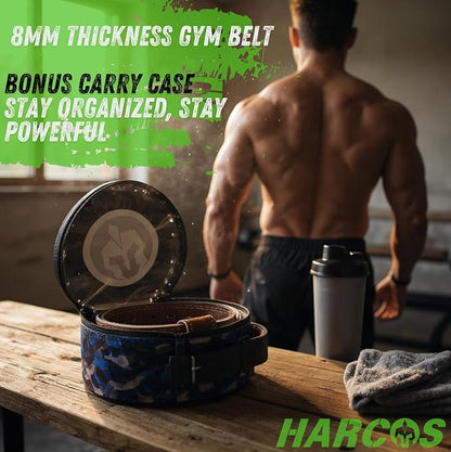 Harcos USPA/IPL Competition Approved 8mm Leather Weightlifting Belt for Men and Women - Heavy Duty Gym Belt for Lifting, Squats, Deadlifts, Powerlifting, Back Support IPF for Fitness Workout