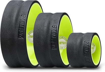 Back Roller Wheel - 3 Pack Yoga Foam Roller for Physical Therapy & Back Stretcher, Deep Tissue Massage for Pain Relief & Stretching | Green.