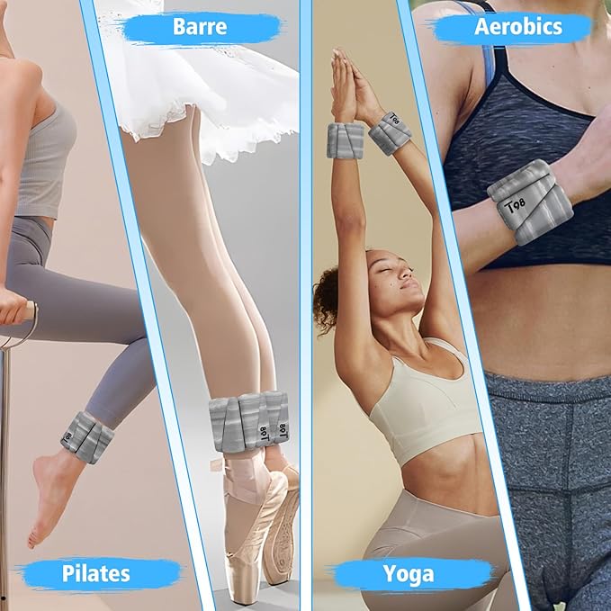 T98 Wrist & Ankle Weights for Women Men, Wearable Wrist Weights Set of 2(1Lbs Each), Adjustable Arm Leg Bracelet Weights for Strength Training, Aerobics, Barre, Suit for Home Outdoor Workout