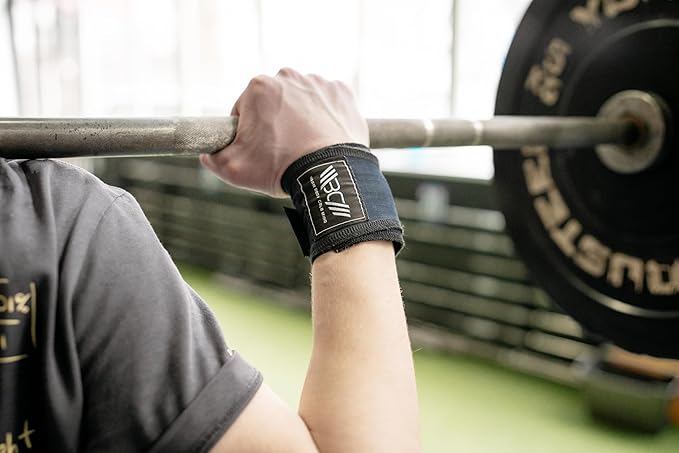 WARM BODY COLD MIND - Premium Cotton Weight Lifting Wrist Wraps for Cross Training, Powerlifting, Deadlift, Weightlifting, Gym, Wrist Straps, Workout, Fitness, Heavy-Duty Support with Thumb Loop