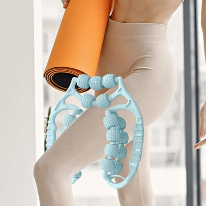 Massage Roller 21 Wheels Portable Workout Leg Massage Tool for Sports, Blue