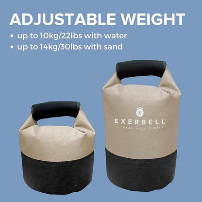 Foldable Adjustable Kettlebell 4-30lbs – Portable Water Sandbag Functional Strength Tool – Soft Floor-Friendly Mobility Gear for Home Gym Travel – Leak-Resistant Load with Internal Scale