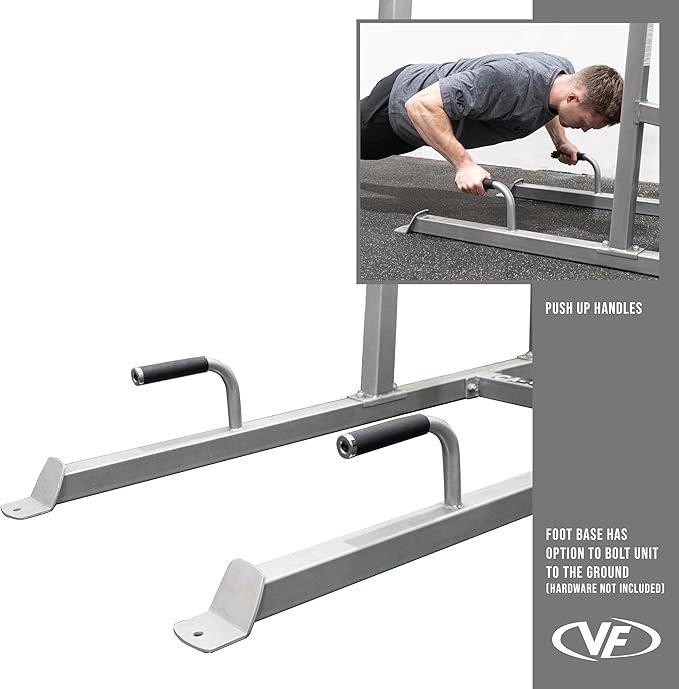 Valor Fitness Power Tower Dip Station - Functional Workout - Pull Ups Chin Ups Knee Raises Leg Raises Dips Machine Push Ups - Home Gym Strength Training Equipment