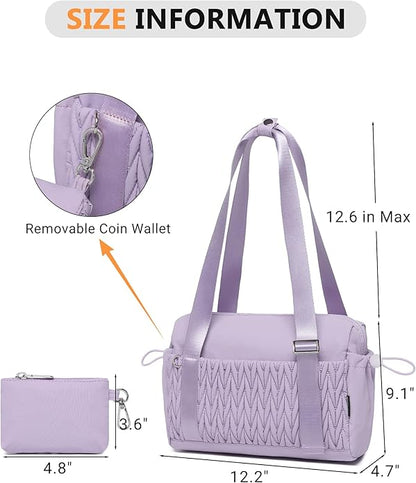 Small Gym Bag for Women Quilted Mini Tote with Wet Compartment and Coin Purse, Cute Duffle Bag for Girls Workout Sport Travel