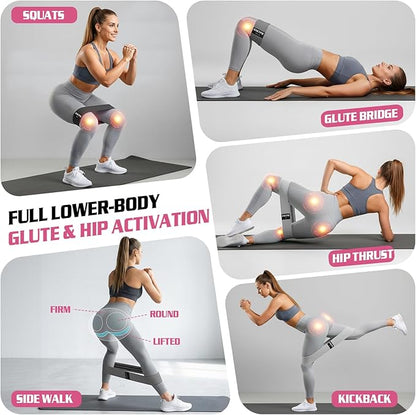15PCS Fabric Resistance Bands for PT& Yoga Class, Athletes Training, Home Gym Exercise, Non-Slip Booty Bands Bulk Set for Glute, Leg Bands for Women, 3 Resistance Levels with Carry Bag