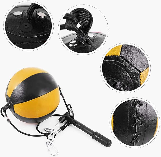TOCO FREIDO Double End Punching Ball, Speed Bag with Difficulty Levels Boxing Reflex Ball with Headband, Perfect for Reaction, Agility, and Hand Eye Coordination Training