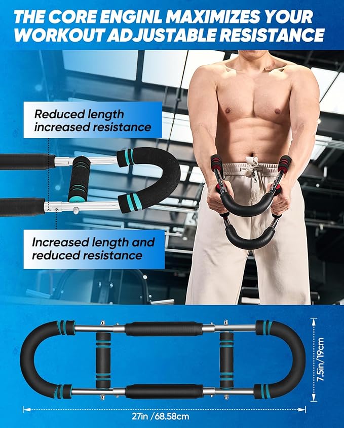 2026 New Saker PowerTwist Arm Trainer, Adjustable Forearm Strengthener, Arm Exercise and Chest Workout Equipment for Home Gym, for Men, Ideas for Fitness Enthusiasts