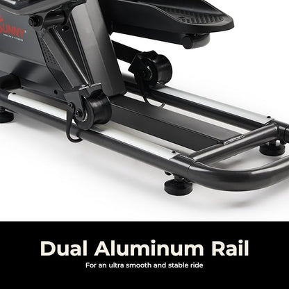 Sunny Health & Fitness Smart Upright Elliptical w/Pulse Sensor Built-in, Indoor Full-Body Cross-Training & Cardio Exercise Machine for Home, Free SunnyFit App Connection