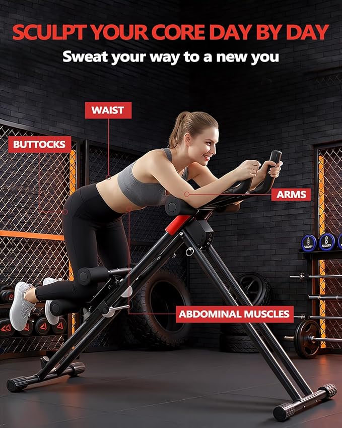 Rigel Foldable Ab Machine, 5-Level Adjustable Core & Abdominal Trainer for Home Gym Workout, Heavy Duty Strength Training Equipment for Stomach & Waist, 330lbs Capacity