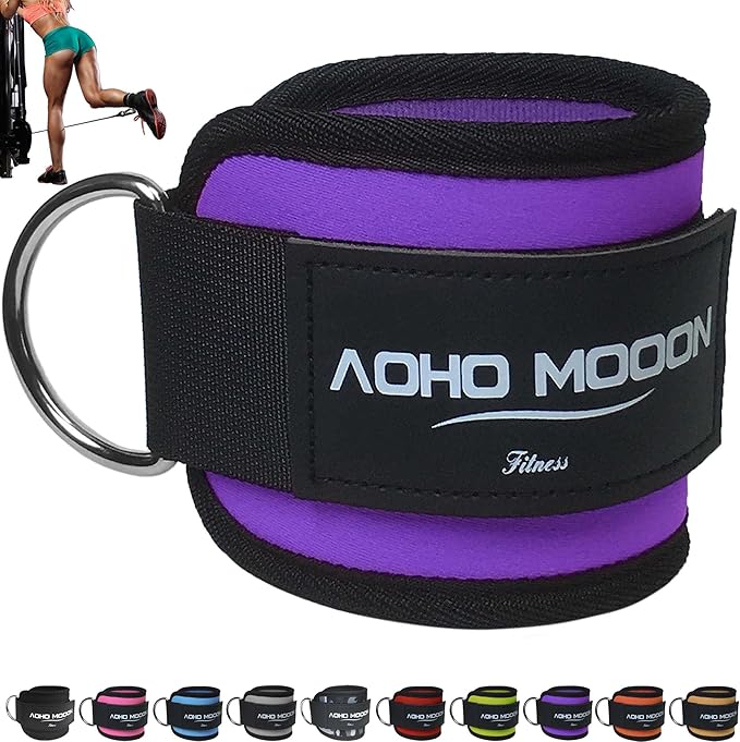 Comfortable Adjustable Ankle Straps for Cable Machines Women, Gym Workout Leg Strap, Glute Cuff, Ankle Cuffs for Glute Workouts, Foot Straps for Kickback, One Size Fit All