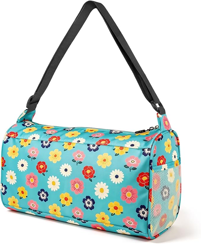 C&F BOGMOST Small Gym Bag for Women & Men,Small Lightweight Duffel Bag Carry On Bags Mini Duffel Travel Bag Waterproof Sports Bags for Workout/Sport/Trave,Colorful Flowers