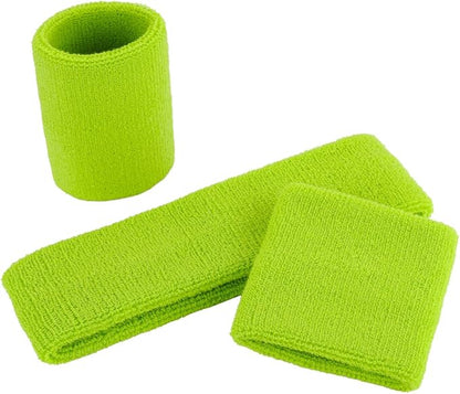 ONUPGO Sweatband Set Sports Headband Wristband Set Sweatbands Terry Cloth Wristband Wrist Sweatband Headbands Moisture Wicking Sweat Absorbing Head Band