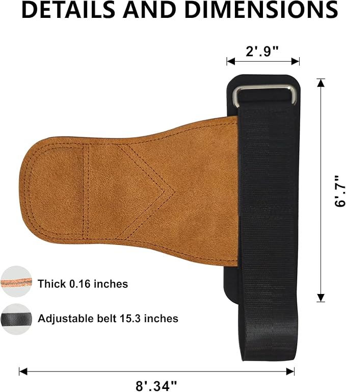 Weight Lifting Wrist Strap& Weight Lifting Grips ，Leather Weightlifting Wrist ，Rubber Gym Grips Pads Straps for Deadlifts, Heavy Powerlifting Strength Training, Gym Workouts Men/Women