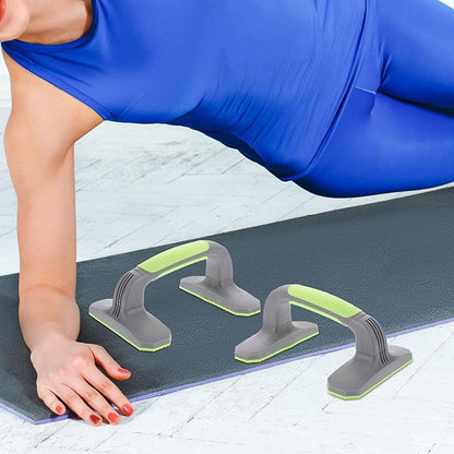 2 Pieces Push up Bars Stands with Grip Handles, Portable Plastic Pushup Handles for Strength Training and Home Floor Workout, Non-slip Fitness Equipment for Men and Women