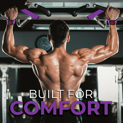 Weight Lifting Straps Wrist Support Padded Neoprene Gym Cross Training Hand Bar Weightlifting Straps Fitness Bodybuilding Power Exercise Grips Deadlift Men Women