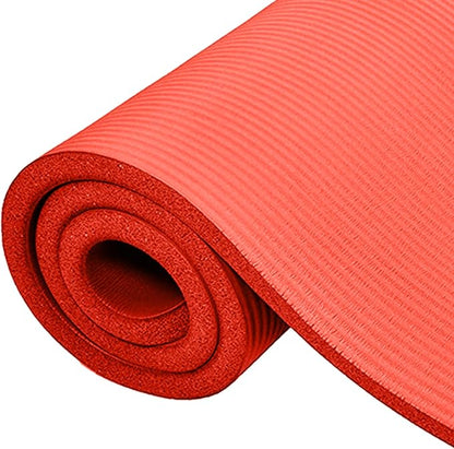 BalanceFrom 71x24 Inches Extra Thick Yoga Mat 1-Inch High-Density Foam – Roll-Up Exercise Pad with Double-Sided Non-Slip Surface and Carrying Strap for Pilates and Home Workouts, Multiple Colors